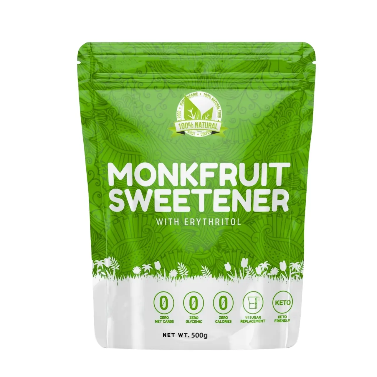 תחליף סוכר טבעי monkfruit mogroside v לערבב אריתריטול אבקת ממתיק פירות זהב נזיר