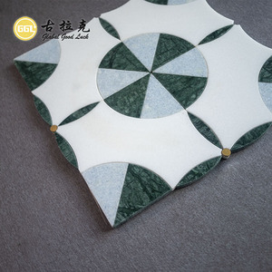 GGL đá thassos Trắng Azul Celeste màu xanh Verde affai hỗn hợp đồng thau nước máy bay phản lực gạch đá cẩm thạch cho phòng ngủ nhà bếp phòng tắm trang trí nội thất - Product Image 5