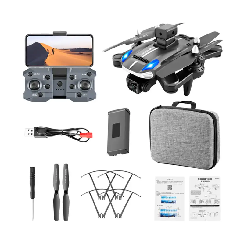 2023 Newest Drone K8 with 4K HD ESC Camera Obstacle Avoidance Optical Flow LED Lights Positioning Foldable Remote Control K8