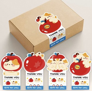 Autocollant de scellage personnalisé pour emballage décoratif, étiquette d'expédition, papier, bougie, pizza, gâteau, boîte carrée - Product Image 1