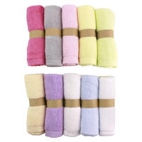 Lot Personnalisé de 6 Gants de Toilette Bébé en Bambou 100% Biologique 500g/m² 25x25, Serviette Visage 2 Couches