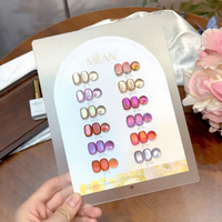 Kit de vernis à ongles gel à paillettes colorées non toxiques 12 couleurs, effet œil-de-chat et perles de verre, professionnel, vente en gros, collection Milan Designer, best-seller