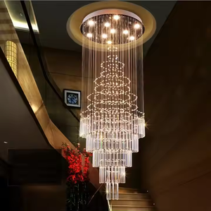Candelabros de cristal LED modernos contemporáneos, luz blanca cálida, luz colgante grande para escalera, Hotel y Villa, Control de interruptor de habitación - Product Image 2