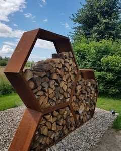 Scaffale in legno per esterni in acciaio CORTEN servizio lungo - Product Image 1