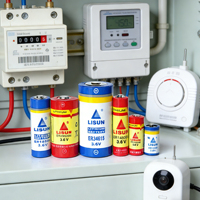 Batería de Cloruro de Litio-Tionilo LISUN ER34615 de 3.6V 19000mAh 19Ah Tamaño D para Medidores Inteligentes, Electrónica de Consumo y Electrodomésticos