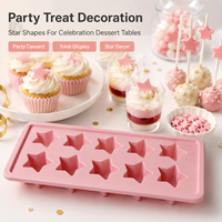 Moule en silicone de qualité alimentaire en forme d'étoile pour garniture de gâteau, accent en sucre, décoration de fête, présentation de friandises, résistant à la chaleur