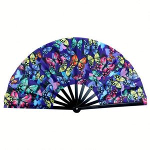 Abanico Plegable Grande de Carnaval para Hombre/Mujer con Patrón Japonés de Kung Fu Taiji, Pintura Floral Estilo Chino, Hecho a Mano, con Caja de Regalo - Product Image 4