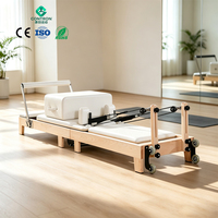 Contron Sports Premium Maple Wood Pilates Reformer 2430mm Kelas Komersial Yoga Core Bed Rehabilitasi Tahan Lama untuk Kesehatan