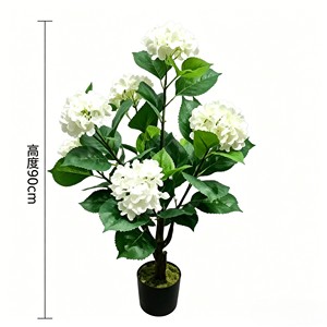 Hortensia blanc texturé doux et luxueux avec des têtes de fleurs en grappe pour toile de fond de mariage, chambre, café, style pur et frais - Product Image 2