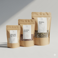 Sacs d'emballage en papier Kraft biodégradables pochette compostable à fermeture éclair pour aliments pour l'impression par héliogravure en matière plastique Sushi
