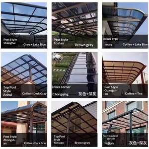Auvent <span class=keywords><strong>en</strong></span> alliage d'aluminium, abri durable contre le soleil et la pluie pour villa, balcon et terrasse sur le toit - Product Image 3