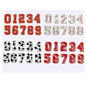 Patchs thermocollants en chenille à bordure dorée pailletée de 7,5 cm/3 pouces, lettres et chiffres pour football, basketball, baseball, softball, rugby - Product Image 3