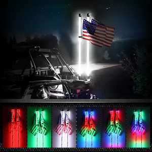 Lampes LED Whip RGB+W Pure White de 2 à 6 pieds avec application et télécommande pour SXS UTV ATV Polaris RZR <span class=keywords><strong>Canam</strong></span> X3 Maverick Jeep 4X4 - Product Image 4