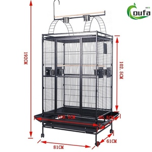 Cage à oiseaux en métal robuste, revêtement poudré, résistante aux UV, <span class=keywords><strong>anti</strong></span>-chute, base large, ventilation complète, pour patio, jardin, <span class=keywords><strong>maison</strong></span> - Product Image 2