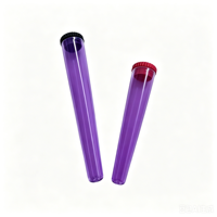 Tube à pilules conique transparent en PS+PP de 84 mm et 112 mm avec bouchon à vis