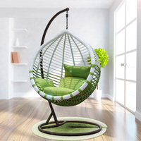 Fauteuil suspendu en rotin de haute qualité pour jardin et terrasse, chaise œuf moderne avec support métallique, canapé en rotin, panier suspendu