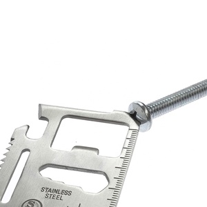 Cắm Trại Ngoài Trời Đi Bộ Đường Dài Survival Thẻ Tín Dụng Multitool 11 Trong 1 Kích Thước Ví Bằng Thép Không Gỉ Thẻ Đa Năng Với Túi Da - Product Image 4
