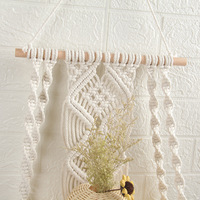 Nouvelle Arrivée Tapisserie Macramé Faite Main Planche en Bois Étagère Murale Macramé avec Support en Bois Étagère Suspendue