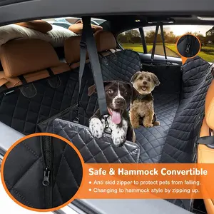 Personalizado de fábrica 600D resistente a prueba de arañazos antideslizante duradero suave 100% impermeable mascota perro asiento de coche cubierta hamaca protección