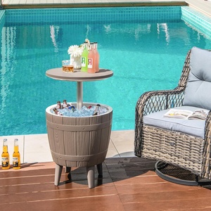 Table de bar extérieure avec seau à glace 3-en-1 en plastique de 10 gallons, réglable en hauteur, pour bière/vin, toutes saisons, pour fêtes et cocktails en extérieur - Product Image 3