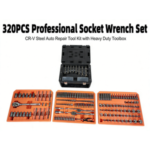 320-Piece Professional <strong>Mechanic</strong> <strong>Tool</strong> <strong>Set</strong> 1/4" 3/8" 1/2" Drive Socket Wrench <strong>Set</strong> with 3-Drawer Storage Case OEM - Product Image 3