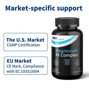 Cápsulas de Magnesio 4X Complex, Cumplen con las Normas de EE. UU./UE, cGMP/Ley Alimentaria de la UE |   Proveedor de Marca Privada para Clientes Transfronterizos - Product Image 3
