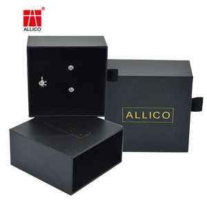 customize logo jewelry gift packaging box slide out match drawer cardboard paper gift jewelry packaging box