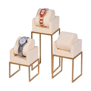 Support de montre en métal de forme carrée en microfibre pour affichage de montre de canapé ou conteneur de bijoux - Product Image 1