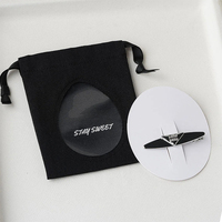Pochette à bijoux en coton biologique recyclable et écologique avec logo personnalisé, fenêtre en PVC et carte de présentation pour bagues