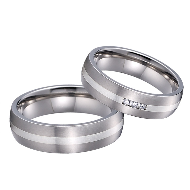 Anelli in Titanio Uomo Silver Titanium Wedding Rings