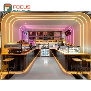 Professional Cafe Service Counter Natural Oak Finish Coffee Bean Display Area Commercial Cafe Counter - Product Image 6