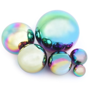 Esfera Decorativa de Acero Inoxidable Multicolor para Jardín, 50-150 mm, Esfera Hueca Pulida a Espejo, Esfera Reflectante para Jardín - Product Image 1