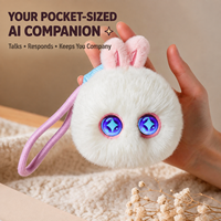 Cadeau de la Saint-Valentin, lapin en peluche kawaii AI, jouet intelligent avec yeux LED, chat vocal interactif, compagnon apaisant