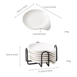 ชุดที่วางช้อนเซรามิกเฉาโจวโครงเหล็กสีขาวที่วางช้อนในครัวสำหรับใช้ในครัวเรือนสีทึบ DF1227 - Product Image 5