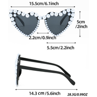 Lunettes de soleil œil de chat pour filles, ornées de perles et de diamants, personnalisées, tendance, en forme de cœur, idéales comme cadeau – Nouvelle collection en promotion