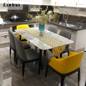 De lujo de diseño moderno de piedra artificial rectángulo comedor Mesa mesa de <span class=keywords><strong>restaurante</strong></span> - Product Image 4