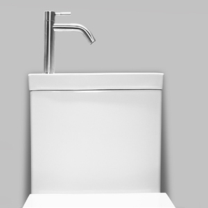 Offre Spéciale : WC en céramique à double chasse, <span class=keywords><strong>design</strong></span> sans bride, deux pièces allongé, contemporain, à sortie verticale (P-trap/S-trap) pour salle de bain - Product Image 6