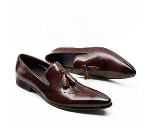 2025 Men's Formal Dress <b>Shoes</b>-Business Leather Slip-On Casual Trendy Fashion Breathable <b>Height</b> <b>Increasing</b> Autumn Wedding <b>Shoes</b> - Product Image 1