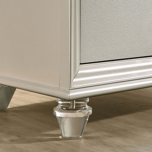 DB classique blanc perle 1pc table de chevet contemporaine en bois massif 2 tiroirs haut doublé de feutre anglais queue d'aronde acrylique pieds marbre - Product Image 4