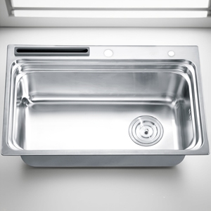 Grande ciotola profonda all'ingrosso di alta qualità In acciaio inox 304 singolo lavello da cucina con supporto coltello incorporato per Hotel di fattoria - Product Image 2