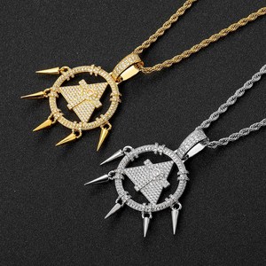 Collar Hip Hop con Colgante de Rueda del Milenio para Hombre, Incrustaciones de Cobre y Circonio, Borla Redonda, Accesorios Retro - Product Image 3