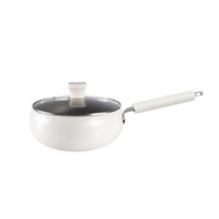 Woks ronds haut de gamme personnalisés à fond large, revêtement extérieur en céramique, intérieur en titane antiadhésif, capacité 2L, compatibles gaz et induction