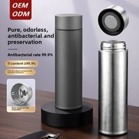 Bouteille d'eau isotherme sous vide 500 ml en acier inoxydable double paroi avec logo personnalisé, légère et écologique, en titane, pour la vente en gros