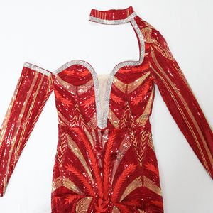 2024 HO formale <span class=keywords><strong>abito</strong></span> <span class=keywords><strong>da</strong></span> sera <span class=keywords><strong>da</strong></span> sera <span class=keywords><strong>con</strong></span> scollo all'americana a manica lunga strascico <span class=keywords><strong>con</strong></span> paillettes per <span class=keywords><strong>cerimonia</strong></span> nuziale - Product Image 6