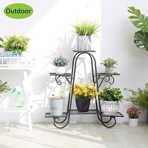 Support à fleurs en métal classique à 4 niveaux, en fonte noire thermolaquée de 4 mm d'épaisseur, pour la maison, le jardin et les mariages, vente en gros - Product Image 3