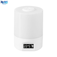 Veilleuse LED télécommandée avec horloge, affichage du niveau de batterie, température à trois couleurs, rechargeable par USB, lampe de chevet 1200mA