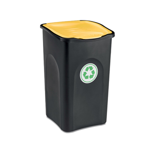Bidone per Rifiuti Stefanplast Ecogreen 50L, Contenitore per la Separazione dei Rifiuti con Coperchio Colorato (Giallo, Verde, Blu, Grigio) Cm - Product Image 1