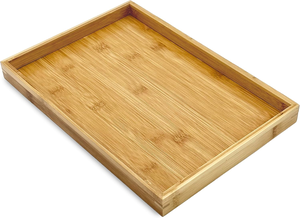 Bandeja de Servir de Bambú Natural, Moderna y Rectangular, para Comida, Bebidas, Decoración, Bandeja de Madera para el Hogar, Cocina, Mesa de Centro, Dormitorio - Product Image 2