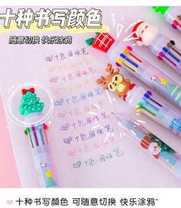 Bút Bi Bấm Nai Sừng Tấm Cây Giáng Sinh Ông Già Noel Dễ Thương Bút Bi 10 Màu Văn Phòng Phẩm Học Sinh Quà Tặng Giáng Sinh - Product Image 6