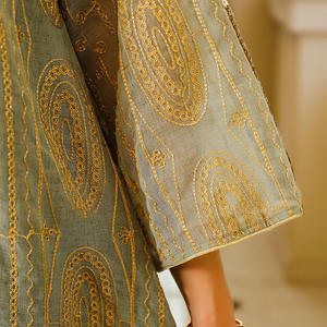 Robe patchwork imprimée brodée pour femmes robe musulmane à manches longues robe ample pour femmes robe marocaine usine de vêtements pour femmes - Product Image 4